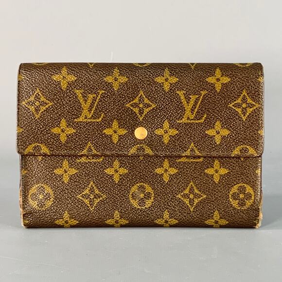 LOUIS VUITTON Brown Brass Monogram Coated Canvas Wallet - Picture 1 of 4